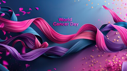 "World Cancer Day" text on background, banner