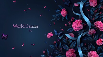 "World Cancer Day" text on background, banner