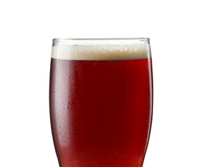 Glass of dark beer isolated on white