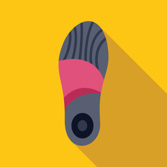 Sport shoe sole imprint is laying on a vibrant yellow background