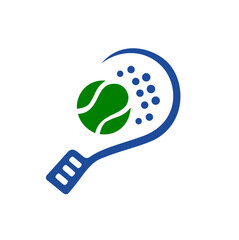 Padel logo, padel racket and ball logo design vector