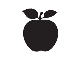 Apple silhouette vector illustration, White background.