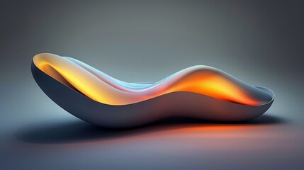 Abstract minimalist design illuminated from within in a 3d illustration
