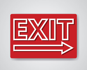 Exit Sign with a Green Rectangular Board Icon