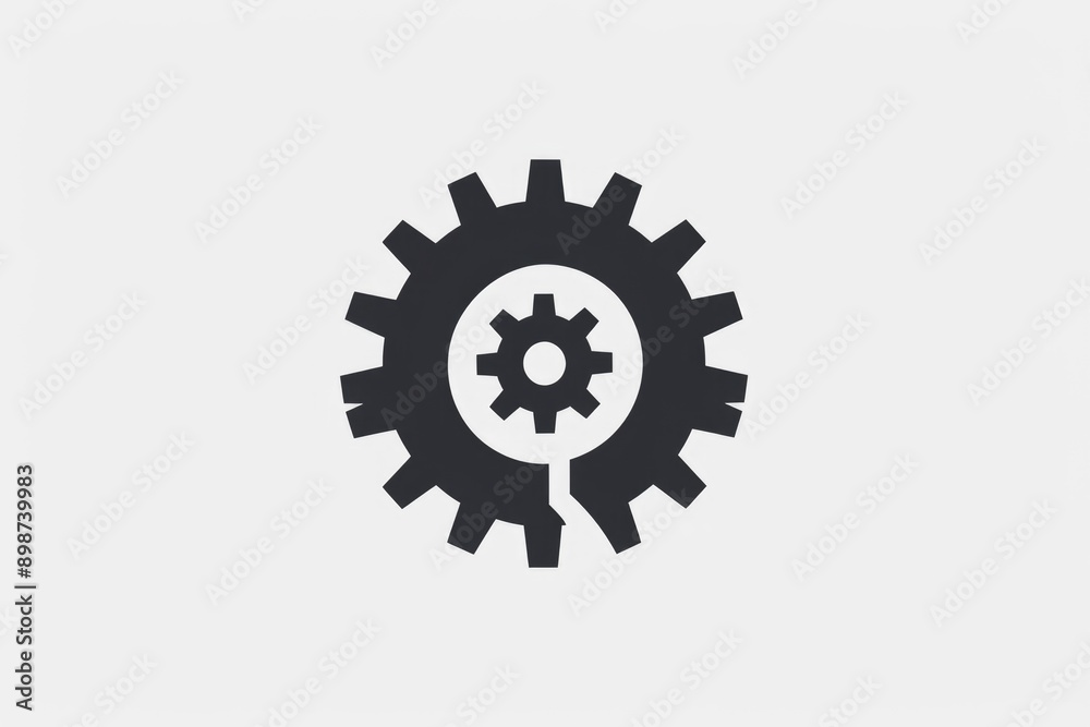 Poster A high-contrast image of a gear wheel's intricate details, suitable for use in technical or mechanical context