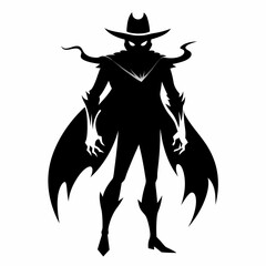 Halloween cowboy ghost black vector silhouette