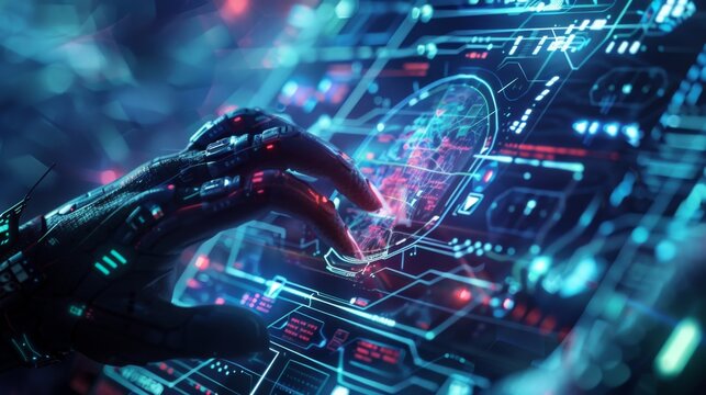 alien commander planning the invasion using a holographic map, intricate details,