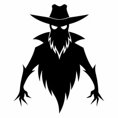 Halloween cowboy ghost black vector silhouette