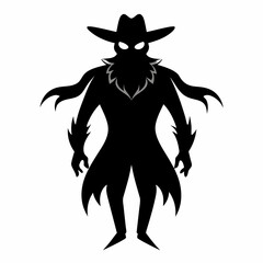 Halloween cowboy ghost black vector silhouette