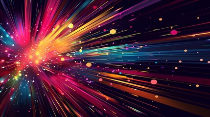 Obraz premium Vibrant explosion of colorful light and energy on an abstract background