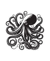 vector octopus vector art,graphics octopuss icons set,vintage illustration octopus clipart,vector octopuss flat style artwork design