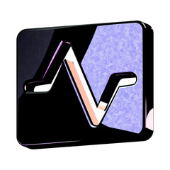 A stunning 3D icon with an elegant space texture,  perfect for adding sophistication to any project