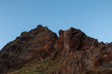 Top of a mountain and a blue sky, Madeira, Portugal