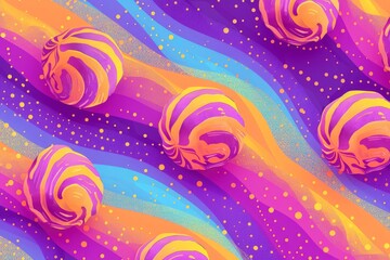 Abstract Swirls of Color with 3D Spheres