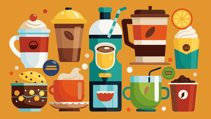 Coffee drinks vector arts illustration