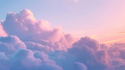 Dreamy clouds with soft pastel colors at twilight, serene and peaceful, twilight clouds