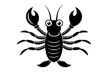 Funny Lobster Vector Illustration and Cartoon Clipart with White Background, Funny lobster vector, cartoon clipart, and line art on white background.