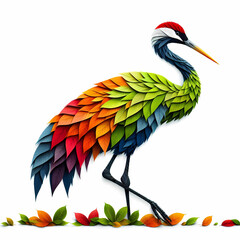Obraz premium dragon parrot kangaroo eagle wolf swan tiger lion bear giraffe deer moose crane animal nature image leaf covered animal image on white background
