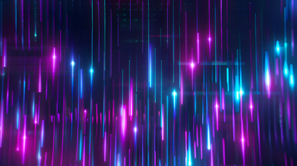 Abstract blue purple neon growing financial graph chart background
