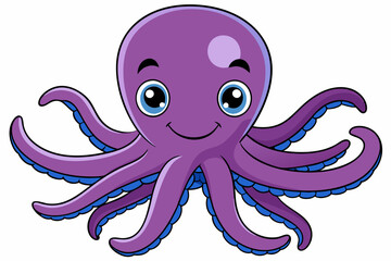 Funny Octopus Vector Illustration Cartoon, Clipart And Line Art Design on White Background, Funny octopus cartoon vector with white background: clipart, illustration, and line art design.