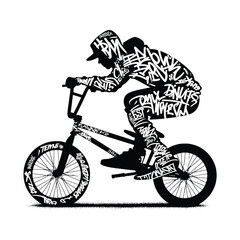 Naklejka premium cycling, bmx, downhill, mountain biking