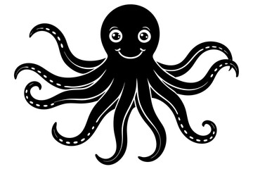 Funny Octopus Vector Illustration Cartoon, Clipart And Line Art Design on White Background, Funny octopus cartoon vector with white background: clipart, illustration, and line art design.