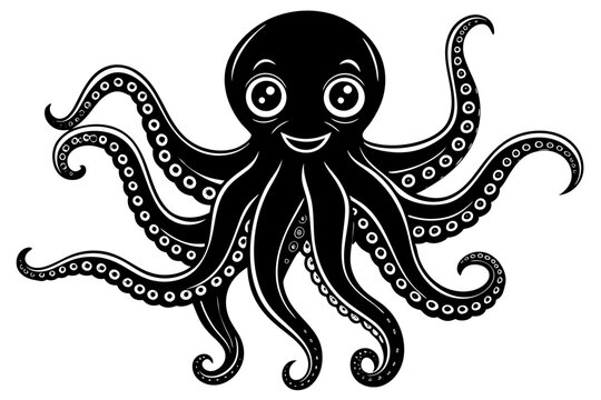 recommend clip art: Funny Octopus Vector Illustration Cartoon, Clipart And Line Art Design on White Background, Funny octopus cartoon vector with white background: clipart, illustration, and line art design.