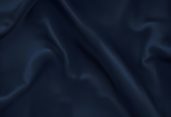 Fototapeta premium Dark blue velvet texture sample background, smooth, some waves, well enlighted