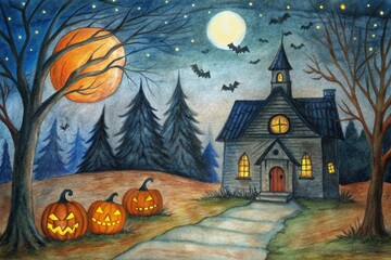 halloween background with pumpkin