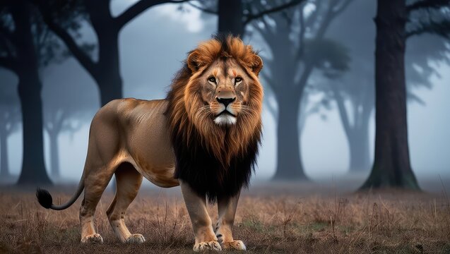 Lion forest tiger fiction fire snow wallpaper