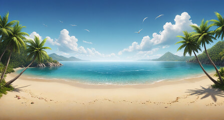 Obraz premium beach with palm trees