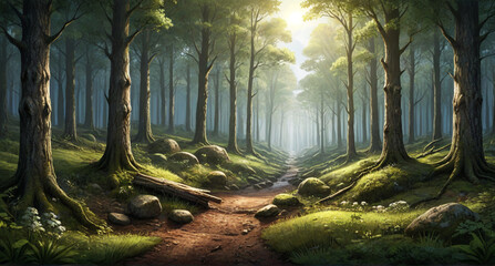 Fototapeta premium sunlight in the forest