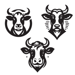 bull silhouette vector art illustration