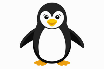 Fototapeta premium Funny Penguin Vector Illustration, Cartoon, Clipart, Line Art Design on White Background, Funny penguin vector illustration, cartoon, clipart, and line art design on white background.