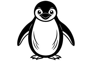 Funny Penguin Vector Illustration, Cartoon, Clipart, Line Art Design on White Background, Funny penguin vector illustration, cartoon, clipart, and line art design on white background.