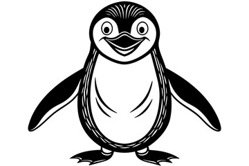Funny Penguin Vector Illustration, Cartoon, Clipart, Line Art Design on White Background, Funny penguin vector illustration, cartoon, clipart, and line art design on white background.