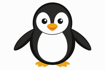 Funny Penguin Vector Illustration, Cartoon, Clipart, Line Art Design on White Background, Funny penguin vector illustration, cartoon, clipart, and line art design on white background.