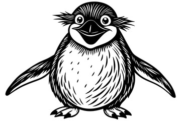 Funny Penguin Vector Illustration, Cartoon, Clipart, Line Art Design on White Background, Funny penguin vector illustration, cartoon, clipart, and line art design on white background.