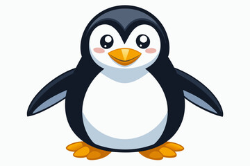 Funny Penguin Vector Illustration, Cartoon, Clipart, Line Art Design on White Background, Funny penguin vector illustration, cartoon, clipart, and line art design on white background.