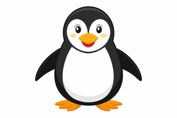 Funny Penguin Vector Illustration, Cartoon, Clipart, Line Art Design on White Background, Funny penguin vector illustration, cartoon, clipart, and line art design on white background.