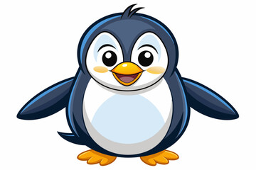 Funny Penguin Vector Illustration, Cartoon, Clipart, Line Art Design on White Background, Funny penguin vector illustration, cartoon, clipart, and line art design on white background.