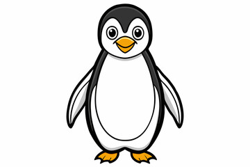 Funny Penguin Vector Illustration, Cartoon, Clipart, Line Art Design on White Background, Funny penguin vector illustration, cartoon, clipart, and line art design on white background.