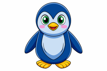 Funny Penguin Vector Illustration, Cartoon, Clipart, Line Art Design on White Background, Funny penguin vector illustration, cartoon, clipart, and line art design on white background.