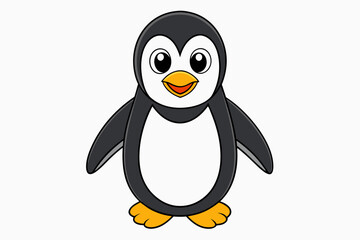 Funny Penguin Vector Illustration, Cartoon, Clipart, Line Art Design on White Background, Funny penguin vector illustration, cartoon, clipart, and line art design on white background.