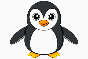 Funny Penguin Vector Illustration, Cartoon, Clipart, Line Art Design on White Background, Funny penguin vector illustration, cartoon, clipart, and line art design on white background.