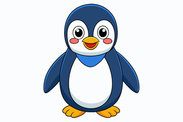 Funny Penguin Vector Illustration, Cartoon, Clipart, Line Art Design on White Background, Funny penguin vector illustration, cartoon, clipart, and line art design on white background.