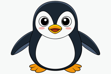 Funny Penguin Vector Illustration, Cartoon, Clipart, Line Art Design on White Background, Funny penguin vector illustration, cartoon, clipart, and line art design on white background.