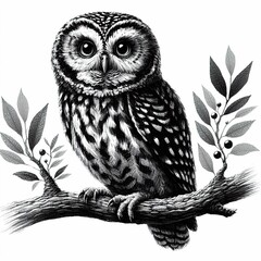 Fototapeta premium owl pencil drawing