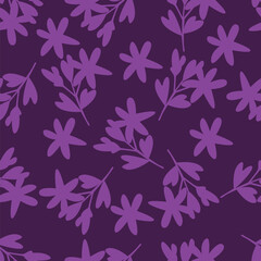 Elegance pink floral stems seamless pattern on a grey background. Vector hand drawn. Artistic, abstract flowers and tiny leaves, buds bells printing. Template for designs, fabric, fashion, textile
