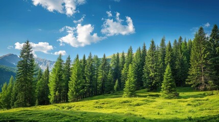Forest Landscape with Mountains in the Background